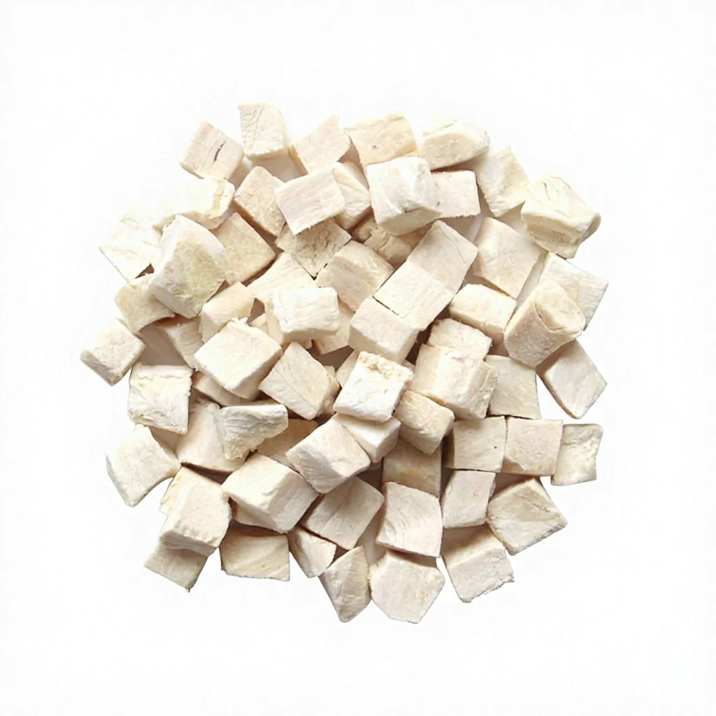 Premium Healthy High Protein Low Fat Freeze Dried Chicken Breast Dices Cubes Pet Food Treats for Small Breeds Dogs supplier