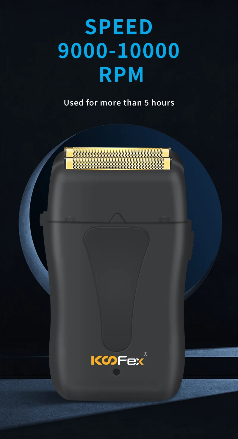 Koofex 2024 New Technology High Power Foil Shaver 10000rpm Double Mesh