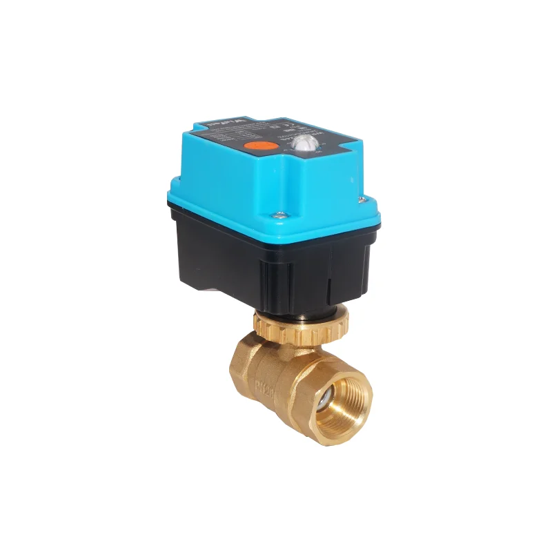 Winvall 0-10V 4-20mA Modulating Electric Actuator 8s Control 2 Way Brass Valve IP67 Motorized Actuated Forged Ball Valve