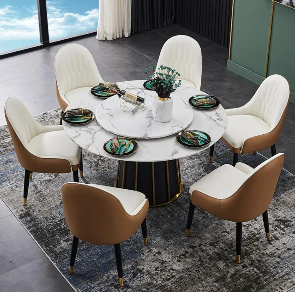Marble White Dining Table Set Modern Luxury
