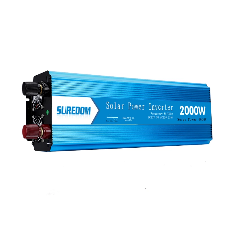 SUREDOM 2000W Pure Sine Wave Inverter DC 12V 24V to AC 220V Voltage Converter