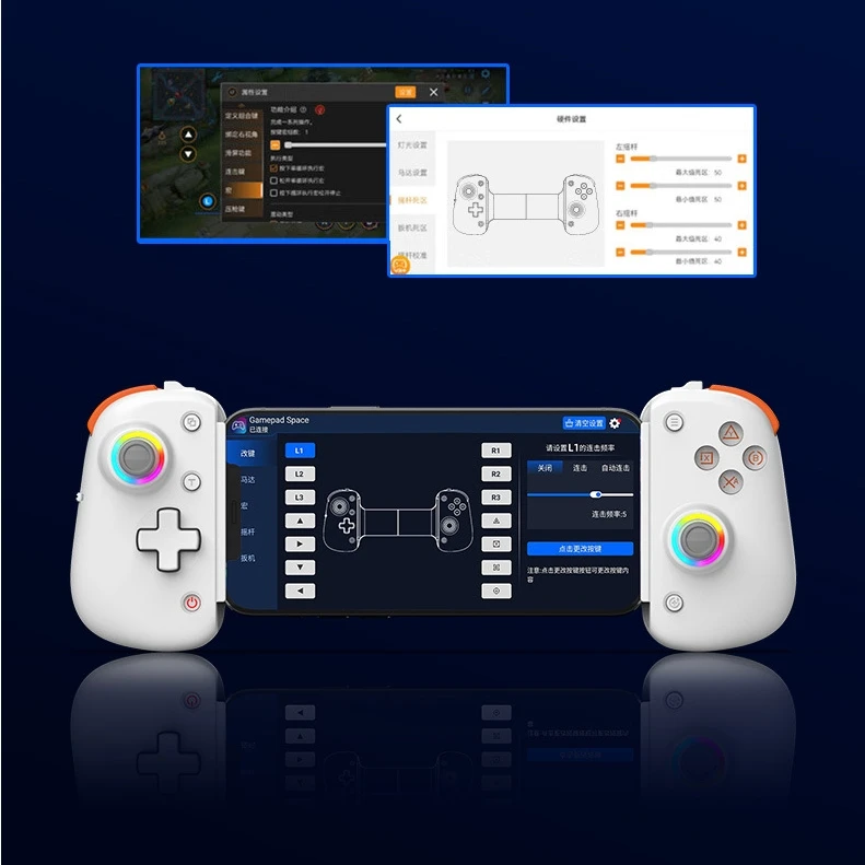 BSP D8 PRO RGB Tablet Controller Hall Rocker Wireless Handle for Switch Gamepad Stretching Joystick Control for P3 P4 Android IO