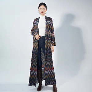 High Quality Polyester Women's Trench Coat Conservative Casual Style With Loose Belt and Pleated Robe for Middle East Ramadan