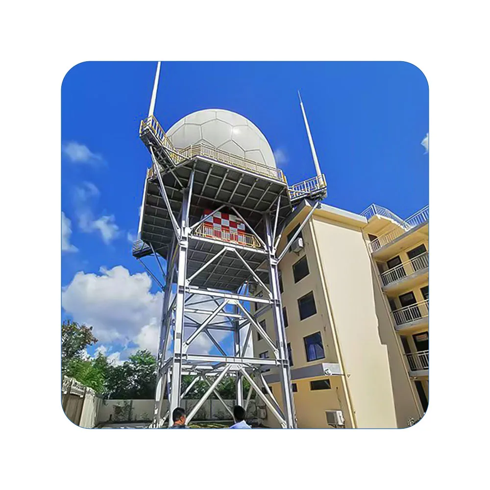 Steel Monopole Benches for Telecommunication Meteorological Tower with Radar Antennas