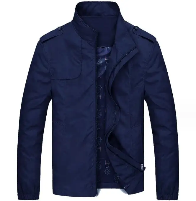 Business Casual Jacket Mens - Stand Collar Windbreaker