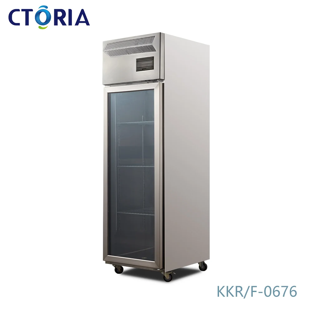 Automatic Global Recruitment Agent CTORIA Commercial Upright Deep Freezer Glass Door Refrigerator