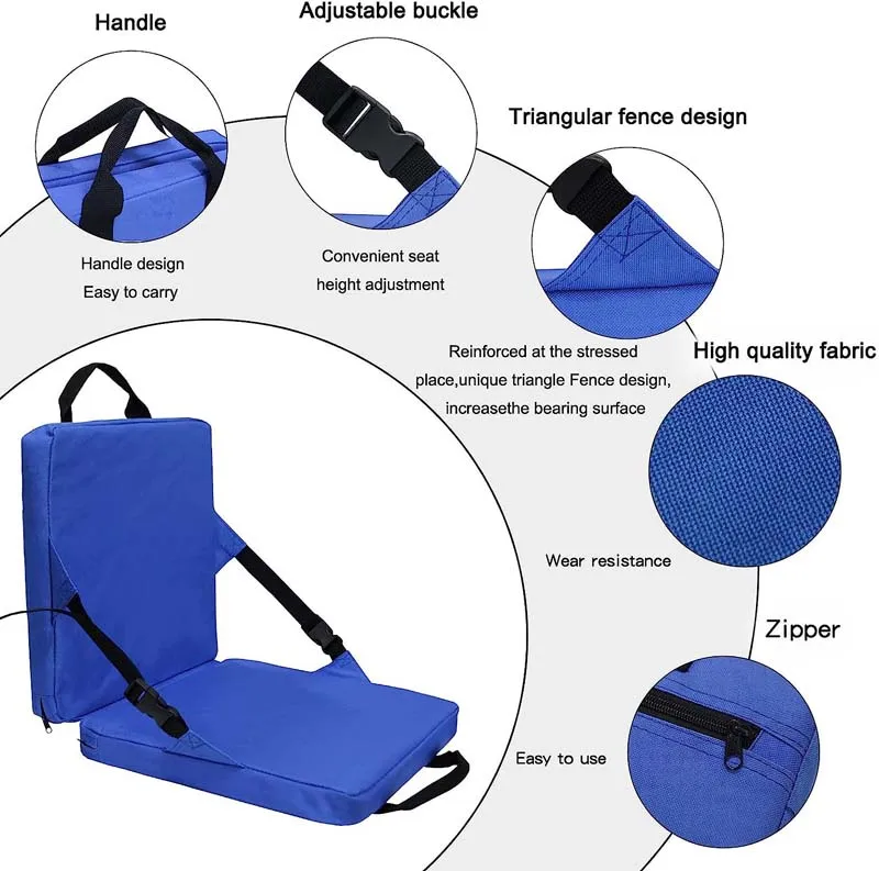 Low Moq High Quality Outdoor Portable Foldable Stadium Seat Cushion for Bleacher