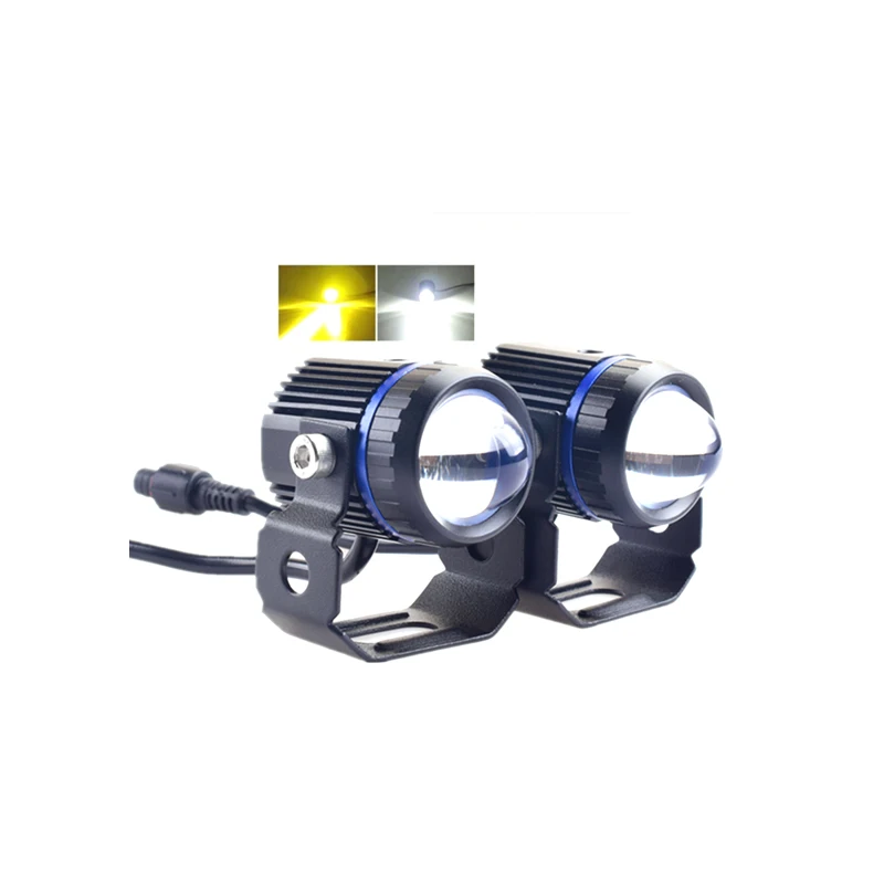 Senlo M1A PLUS Motorcycle LED Headlight Spotlights Auxiliary Drive Lighting Dual Colour Motorbike Fog Light for Motor TV Cars