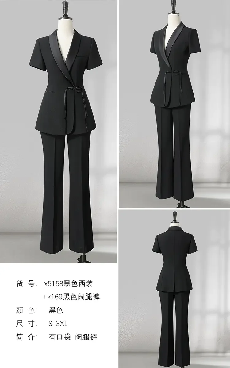 Custom Color Fashion Advanced Women's Suit Jacket Blazer Pant 2 Pieces Set Overalls Professional Formal Dress With Pocket manufacture