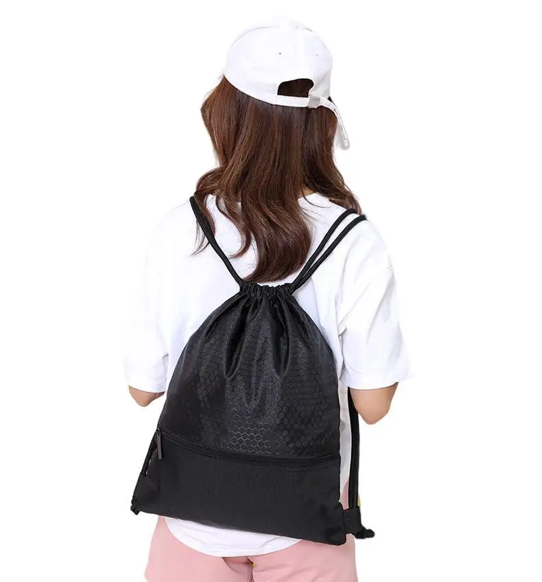 Strap pocket with drawstring simple backpack for men and women's sports and fitness lightweight basketball bag oxford zipper bag