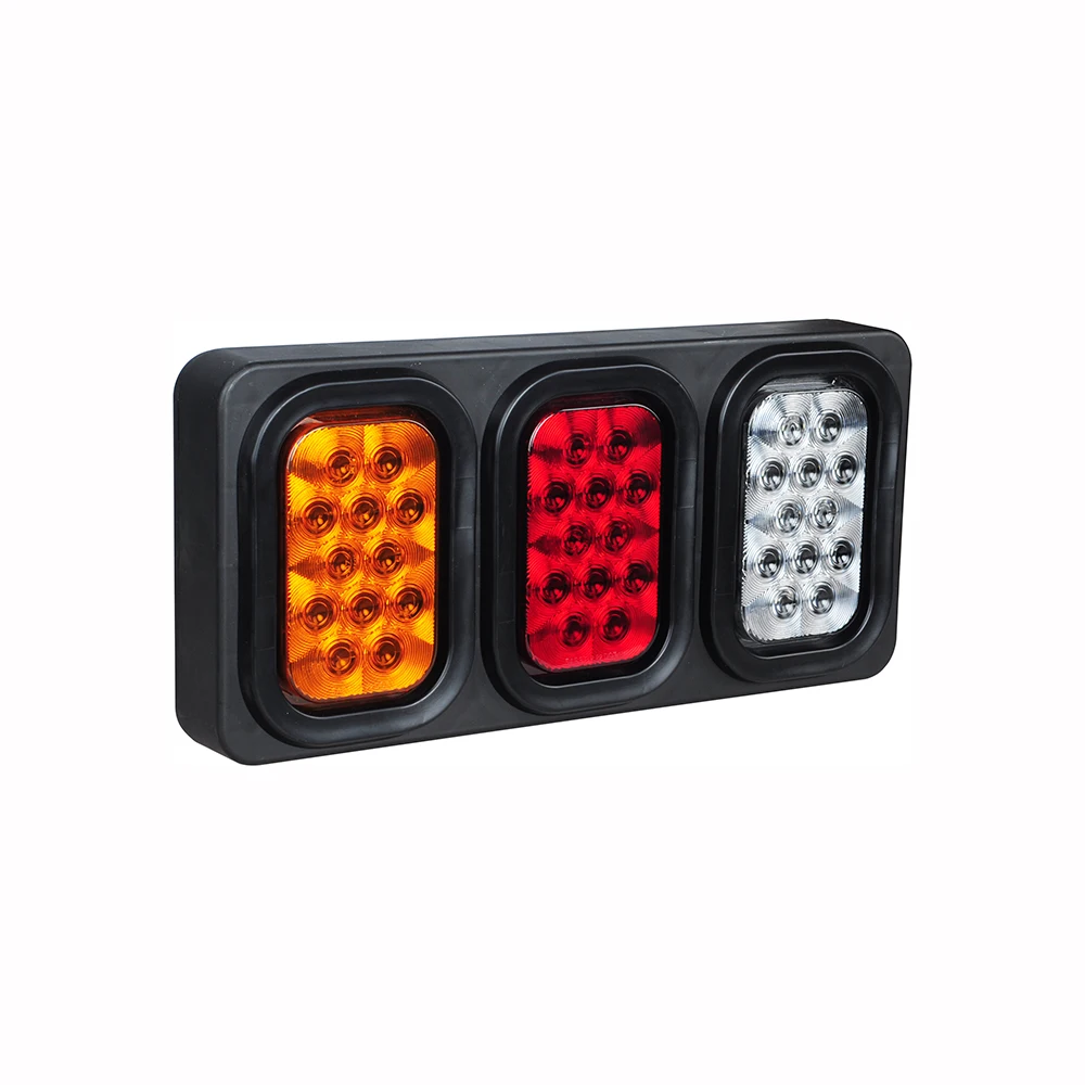 LED Tail Light Box, 3 Rectangular Light Assembly 12v Truck Light Led