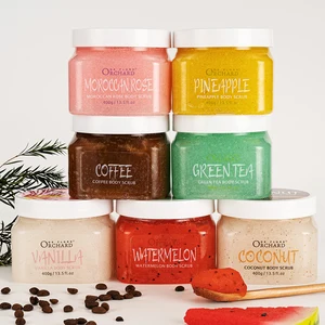 Custom Private Label Logo Organic Exfoliating Whitening Fruit Face and Body Sugar Scrub