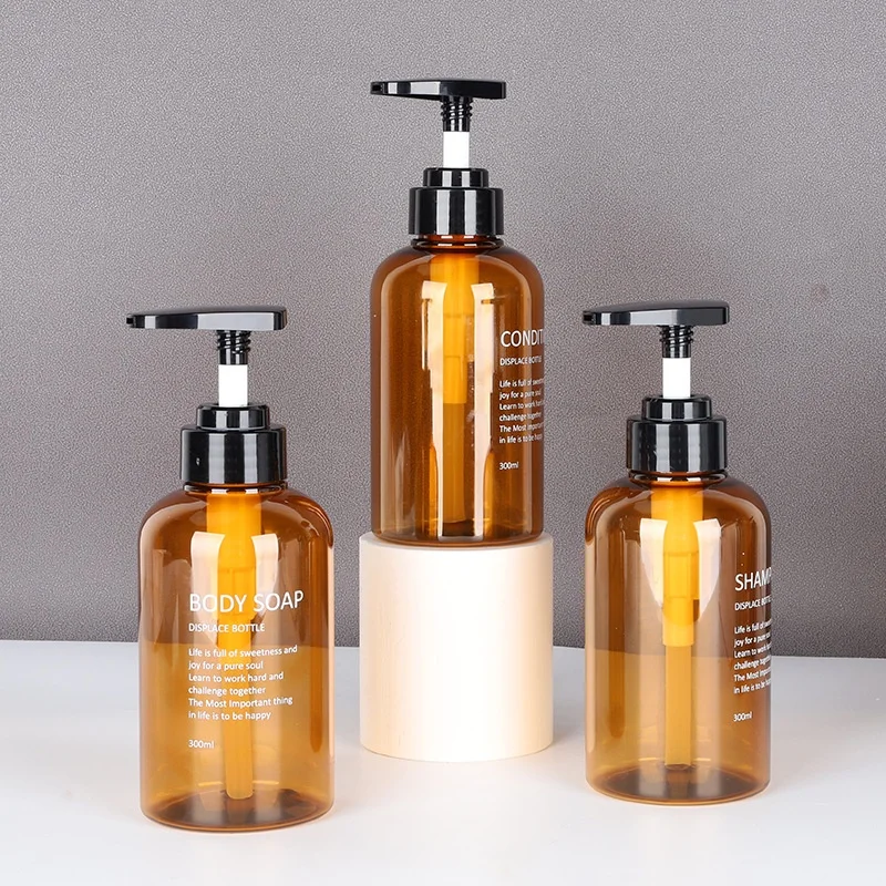 Wholesale 200ml 300ml Empty Hand Wash Bottle Green Pet Plastic Shampoo Lotion Pump Bottle Conditioner Plastic Bottle 50ml