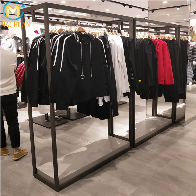 ZARA Fashion Metal Retail Wall Clothing Rack Stand for Promotions
