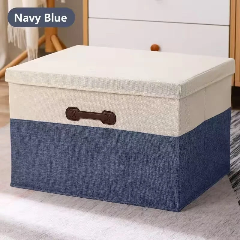 Factory Wholesale Hot Sale Cotton Linen Foldable Durable Large Capacity Cloth Organizer Home Soft Living Room Bedroom Wardrobe