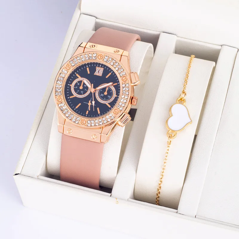 Lucky Brand Watches for Women Fashion Leather Minimalist Quartz Movement  Women's Wrist Watches Bracelet Gift Box Set