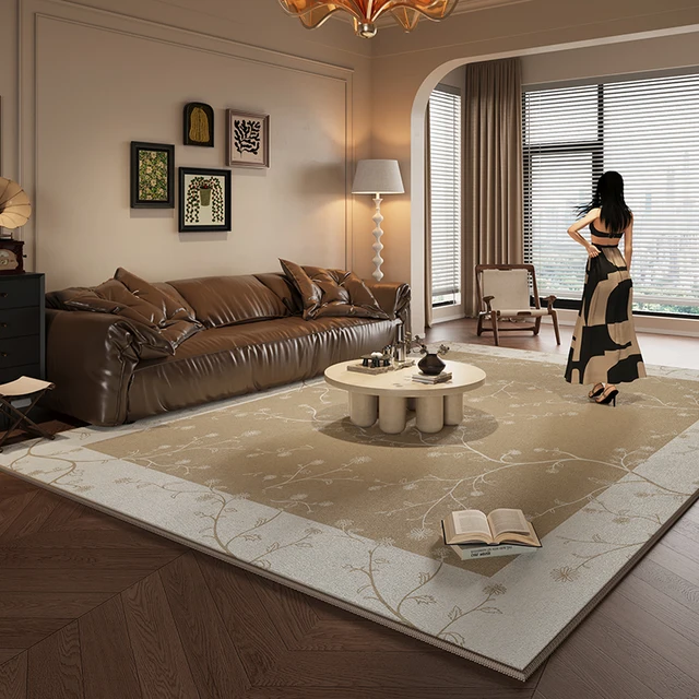 Vintage Romantic Design Artistic Indoor Floor Carpet for Living Room Bedroom Dining Room Large Area Rug Luxury Low Pile Carpet