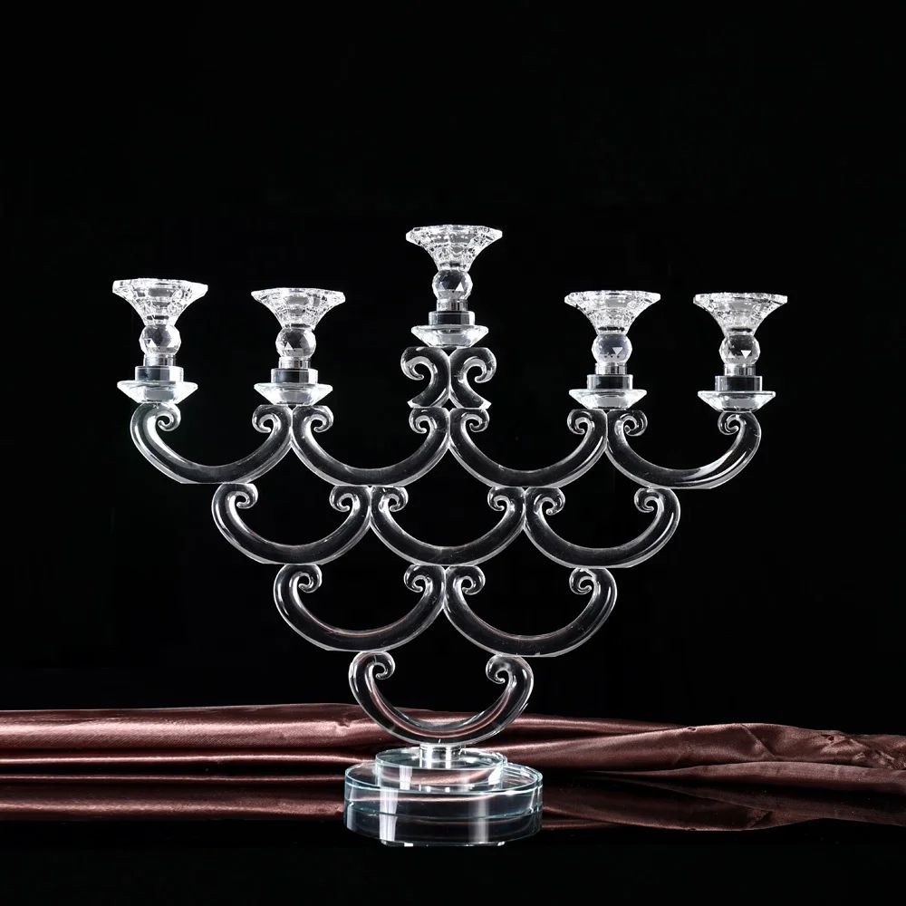 
 Новое поступление, хрустальное украшение для стола, свадебное украшение, маленькие Кристальные подсвечники на 5 рук, хрустальный подсвечник  