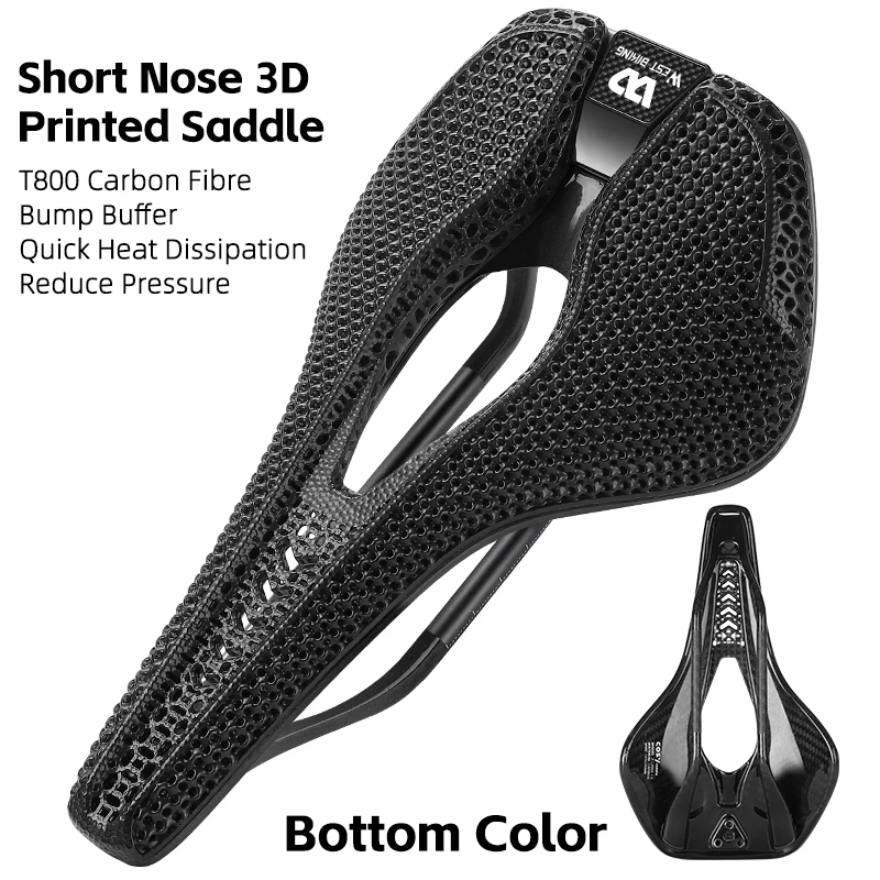 3D Printed T800 Carbon Fiber Saddle - Short Nose Design for