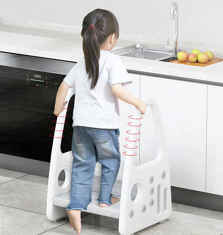 Amazon Hot Sell Kids Stepping Stool Kitchen Helper Step Stool Bathroom 2 Step Stool with Handle for Children