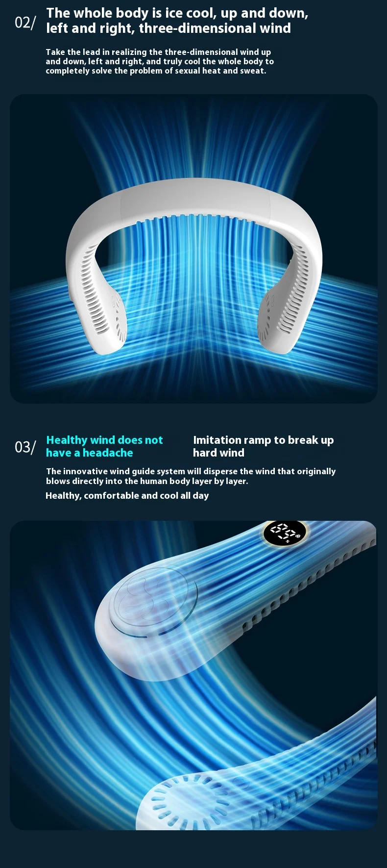 Display Neck Fan, 1200mAh, Portable - detail 10