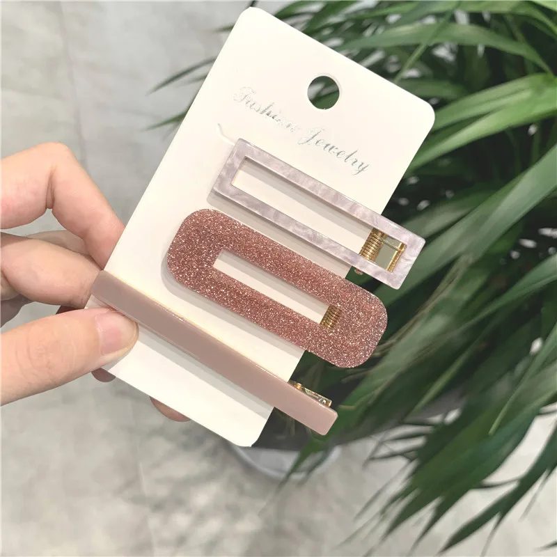 Горячая Распродажа заколка для волос конфетных цветов челка зажим головной убор девушек простая симпатичный боковой утконоса