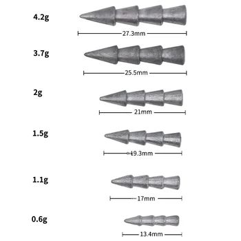 Espressif Lure Tower-Shaped Lead Sinker Soft-Bait Texas Rig Slow Sinking Pack of 20 Fishing Accessories – Soft Lure – view 2