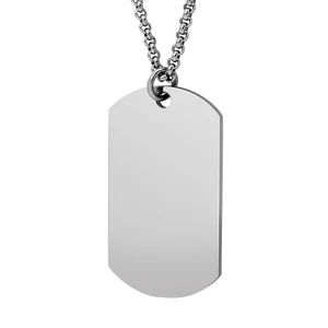 Wholesale Blank Jewelry Rectangle Pendant Necklace Engraved Available for Men Pendant Necklace Jewelry