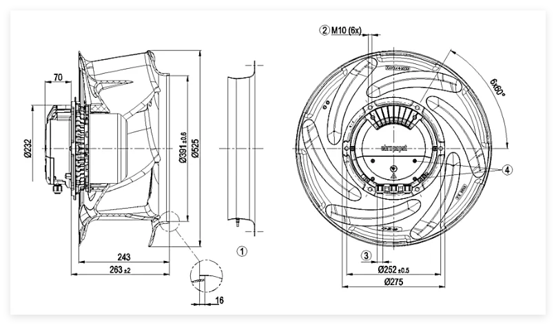 Air Handling Unit, K3G500-FA28-03, 500mm, 400VAC, 2850W - detail 16