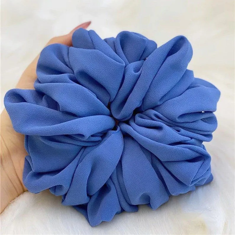 Wholesale Women Large Oversized Hair Headband Chiffon Hair Elastic Scrunchies  Hair Accessory Giant Scrunchies