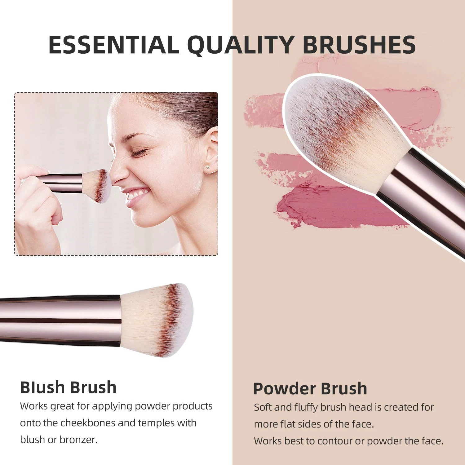 Набор кистей для макияжа, 14 шт., Премиум синтетические кисти для основы под макияж, пудры, консилеров, теней для век, румян, кисти для макияжа с черным чехлом