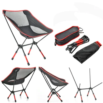Hangrui Custom Wholesale outdoor folding chair Portable Fishing Stool Aluminum foldable beach chair Ultralight Camping Chair