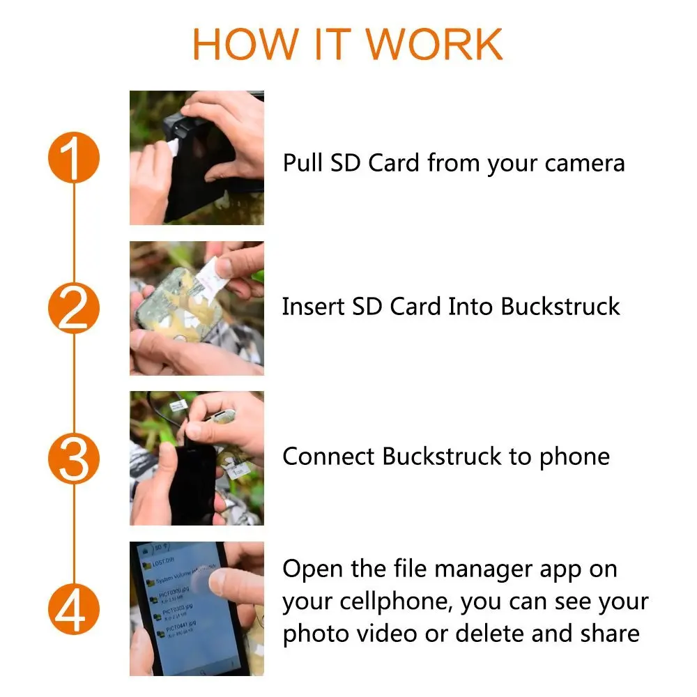 Bestok Trail Camera SD Card Reader для Android устройств с функцией OTG
