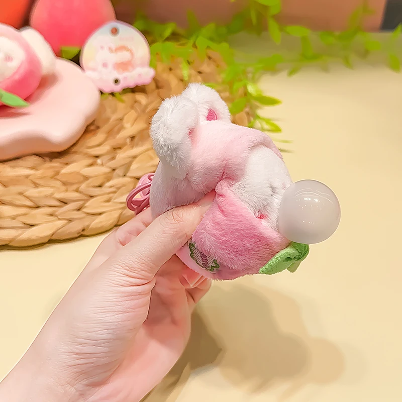 Promotional 3D Cartoon Anime Key Chain Animal Bubbles Series Rabbit Monkey Shape Cute Plush Keychain