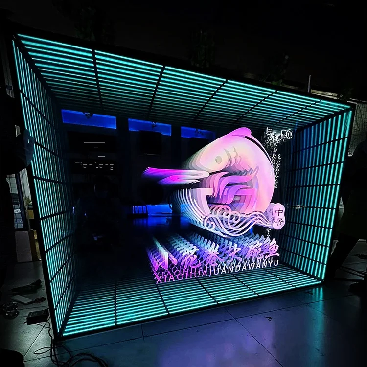 Profesional China Personalización Al Aire Libre Impermeable Espejo 3D infinito con Pantalla LED Suelo de Baile DIY Palabras Decorativas
