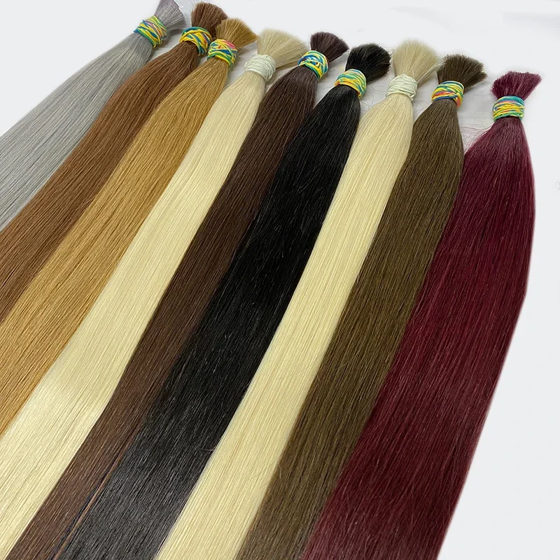 100% Real Virgin Straight Human Hair Bulk Extension 1b 613 Honey Blonde Weaving για πλέξη μη επεξεργασμένων βραζιλιάνικων μαλλιών_voghion.com