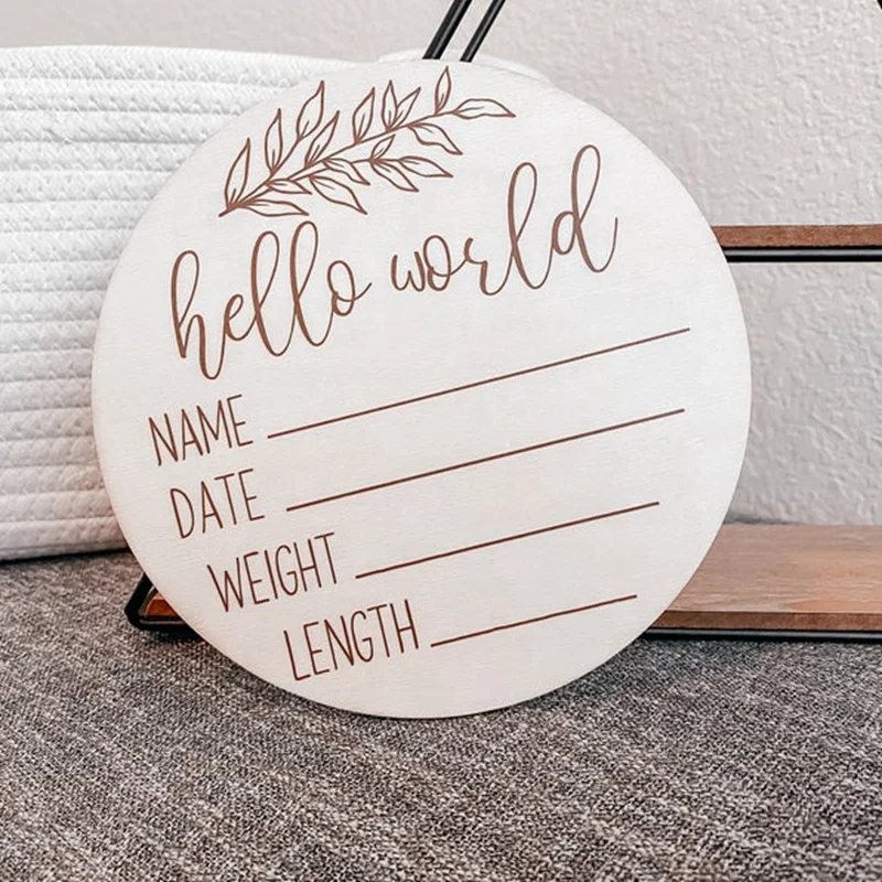  hello world Newborn Baby Announcement Birth Stats Sign Birth Announcement Sign