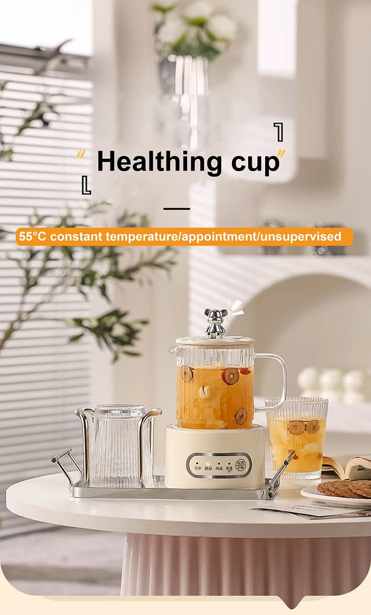 600ml Electric Kettle Slow Cooker Mini Stew Cup Health Pot Desktop Heating  Cup Boiling Water Tea