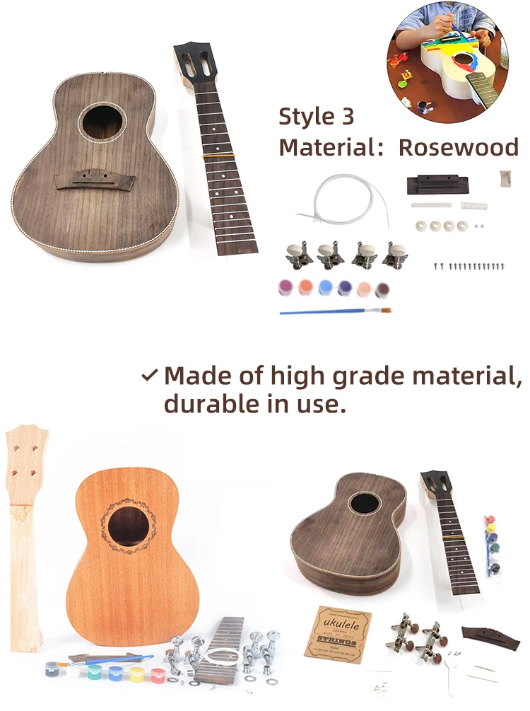 Diy Ukelele Set Build Your Own Ukulele Kit Ukalalee For Beginners Kids