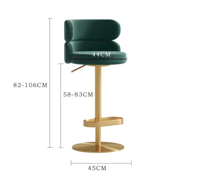 Luxury Stainless Steel Bar Lift Rotating Backrest High Stool Home ...