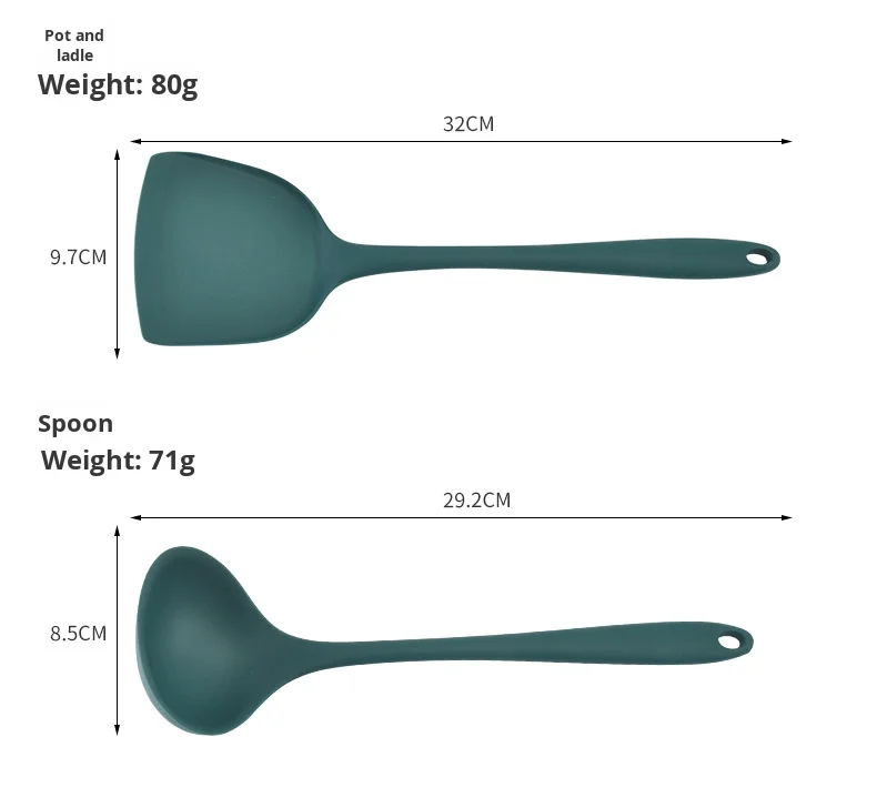 High-Temperature Resistant Silicone Kitchen Utensil Set Non-Stick Pan Spatula and Soup Spoon supplier