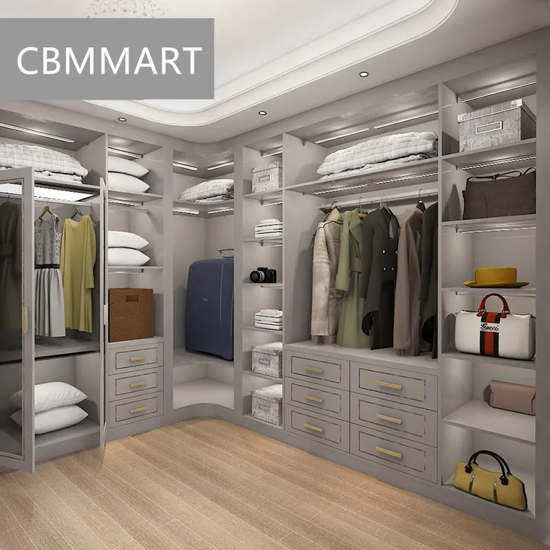 L Shaped Walking in Closet with American Style Design