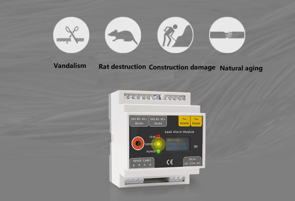RS485 OUTPUT SMART PRECISE POSITIONING LOCATION WATER PIPE CABLE TYPE WATER LEAK DETECTOR