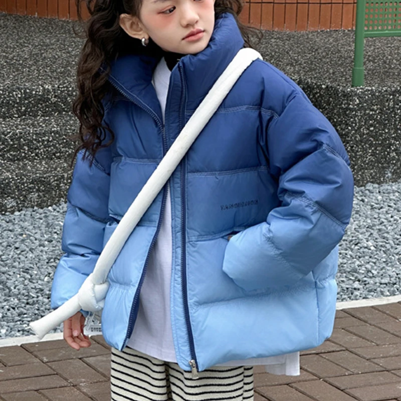 2023 New Korean Style Girls' Short down Jacket for Winter