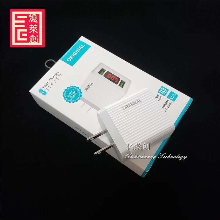 Для поездок адоптированная 5V3.1A светодиодными дисплеями электронные аксессуары Dual Usb настенное зарядное устройство работающее от прикуривателя с 2 портами США штекер Адаптер