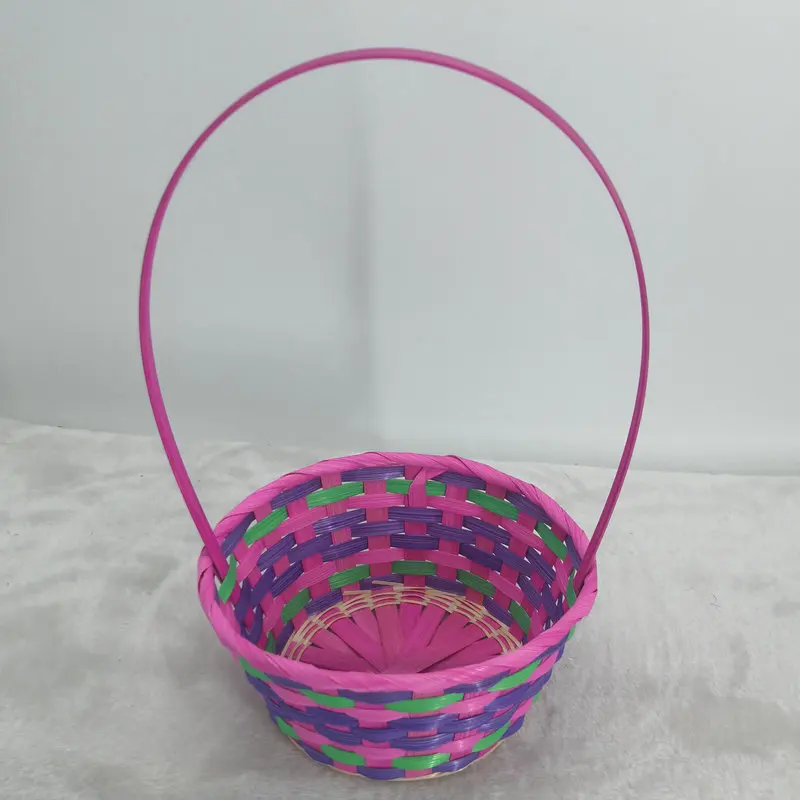 Oem Odm Wholesale Handmade Natural Colourful Bamboo Gift Basket Bamboo