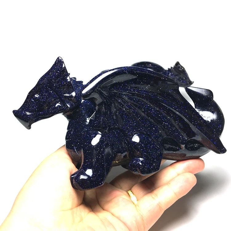 水晶工艺品天然蓝砂岩魔幻水晶飞龙