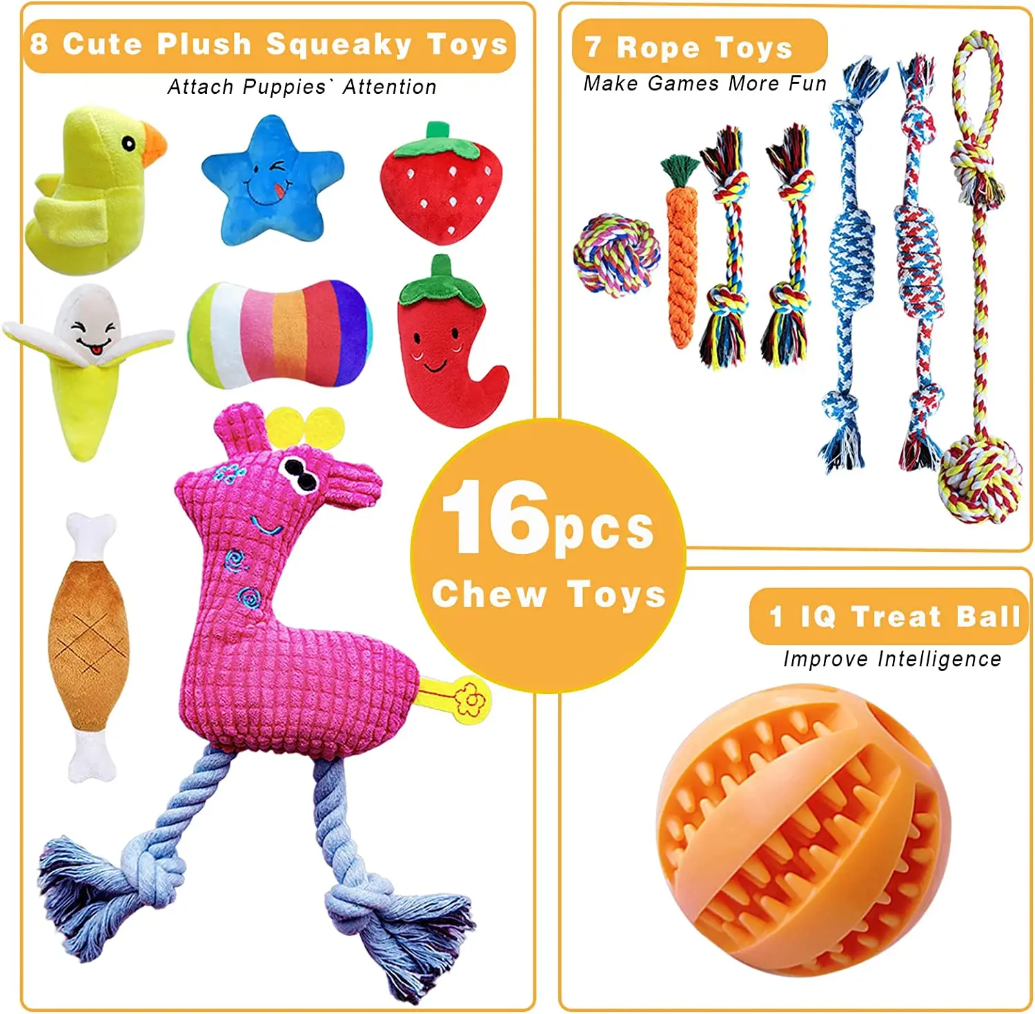 Hot Selling Puzzle Interactive Dog Toy Set With Squeaky Flying Disk