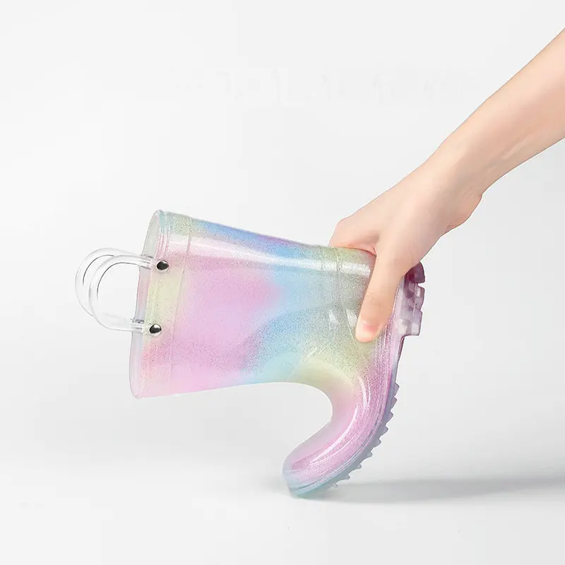 Stivali da Pioggia Bambina Colorati Antipioggia Stivali Gomma Bimba Impermeabile Stivaletti Ragazza Scarpe Stivali Gomma Bambino e Bambina Unisex