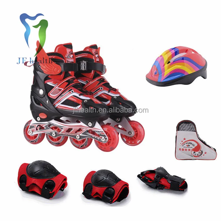 Trendy slalom skating shoes professional sports roller skates shoes 4 size adjustable single-row ice skates for children